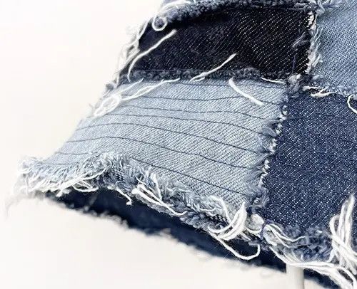 Japanese Brand Mizuki x Mako Denim patchwork distressed bucket hat Size ONE SIZE - 5 Thumbnail