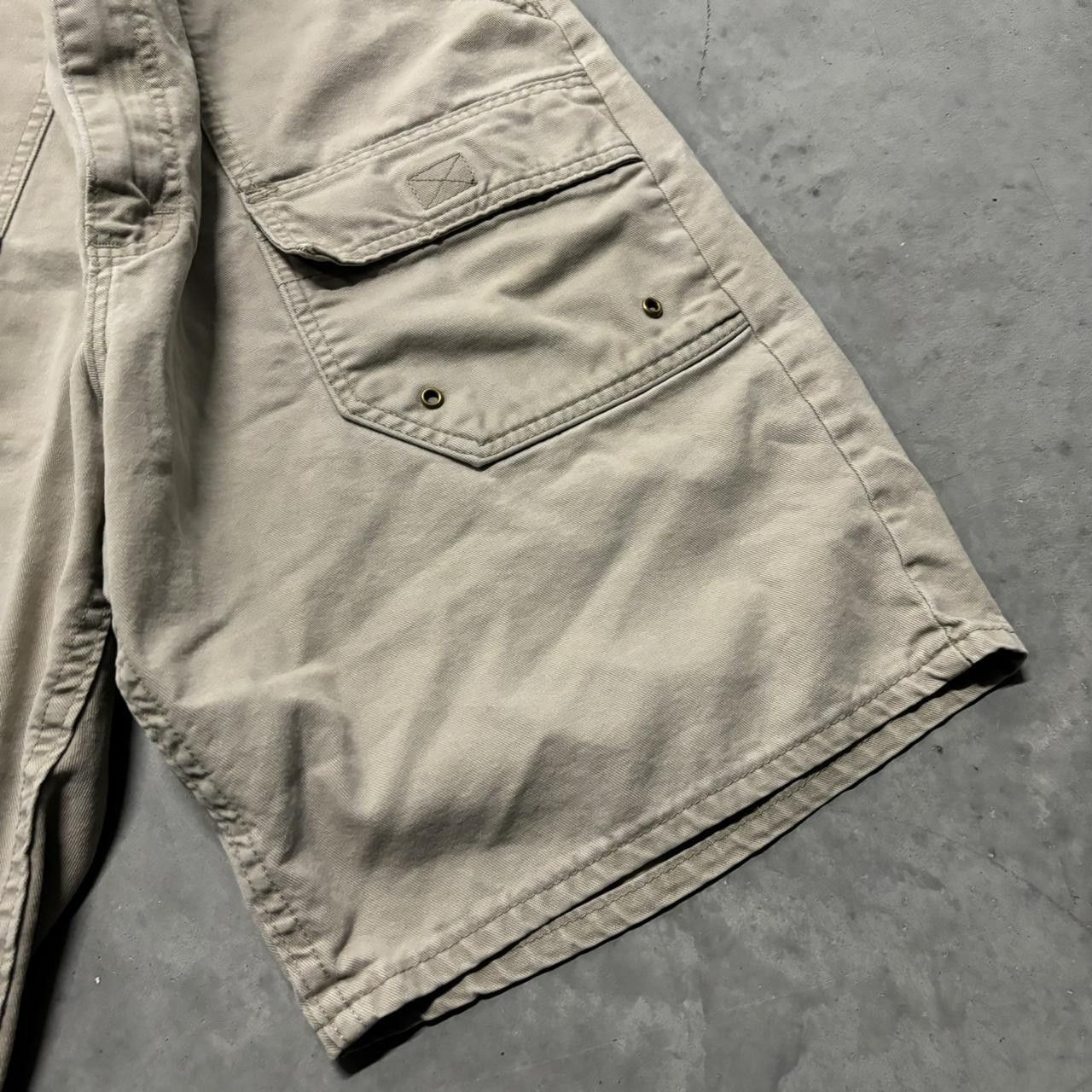 Japanese Brand × Vintage Crazy Vintage Y2K/2000s Baggy Cream Skater Style Cargo Shorts! Size US 34 / EU 50 - 4 Thumbnail