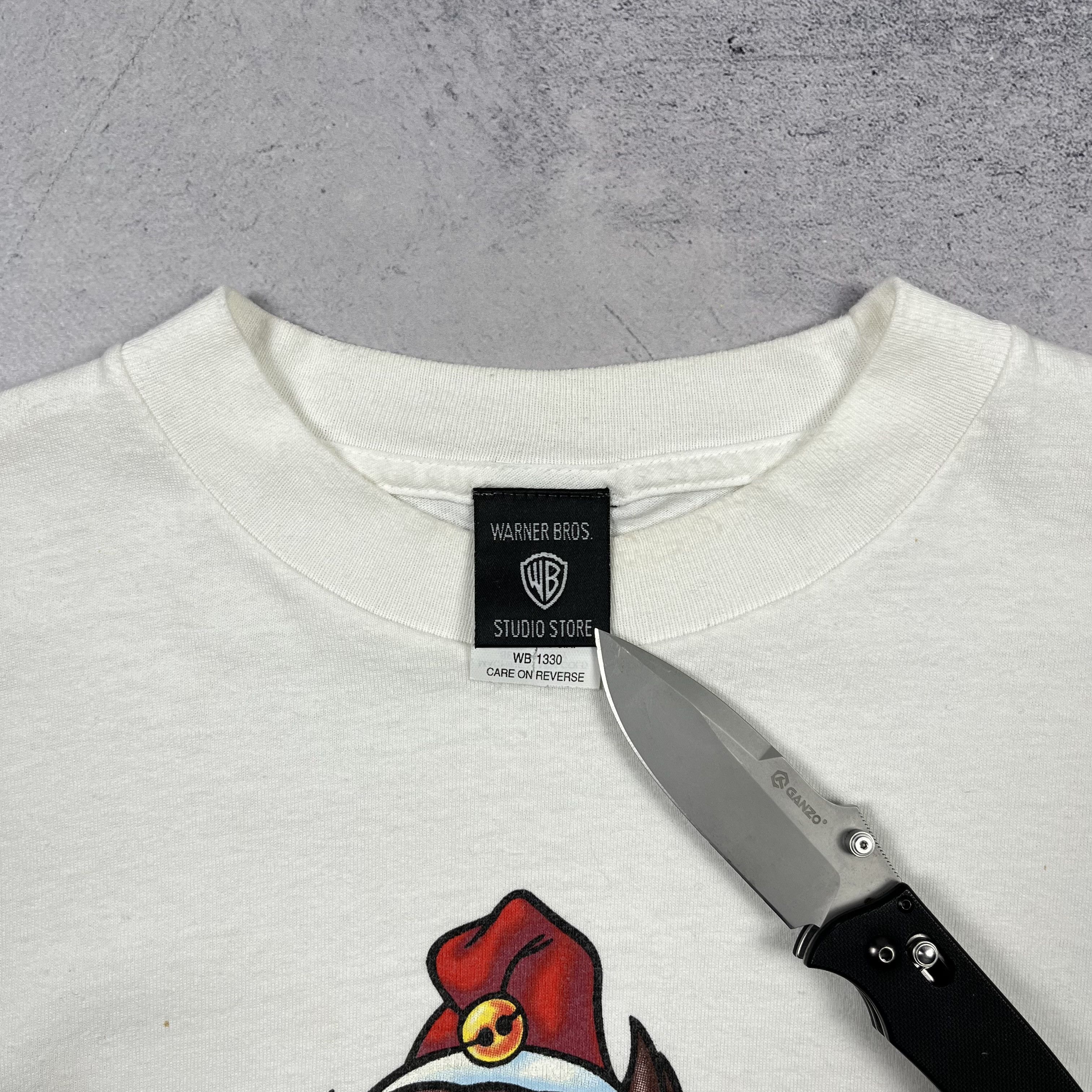Vintage Vintage Warner Bros Taz Big Logo Cartoon T shirt 1999 Size US M / EU 48-50 / 2 - 16 Thumbnail