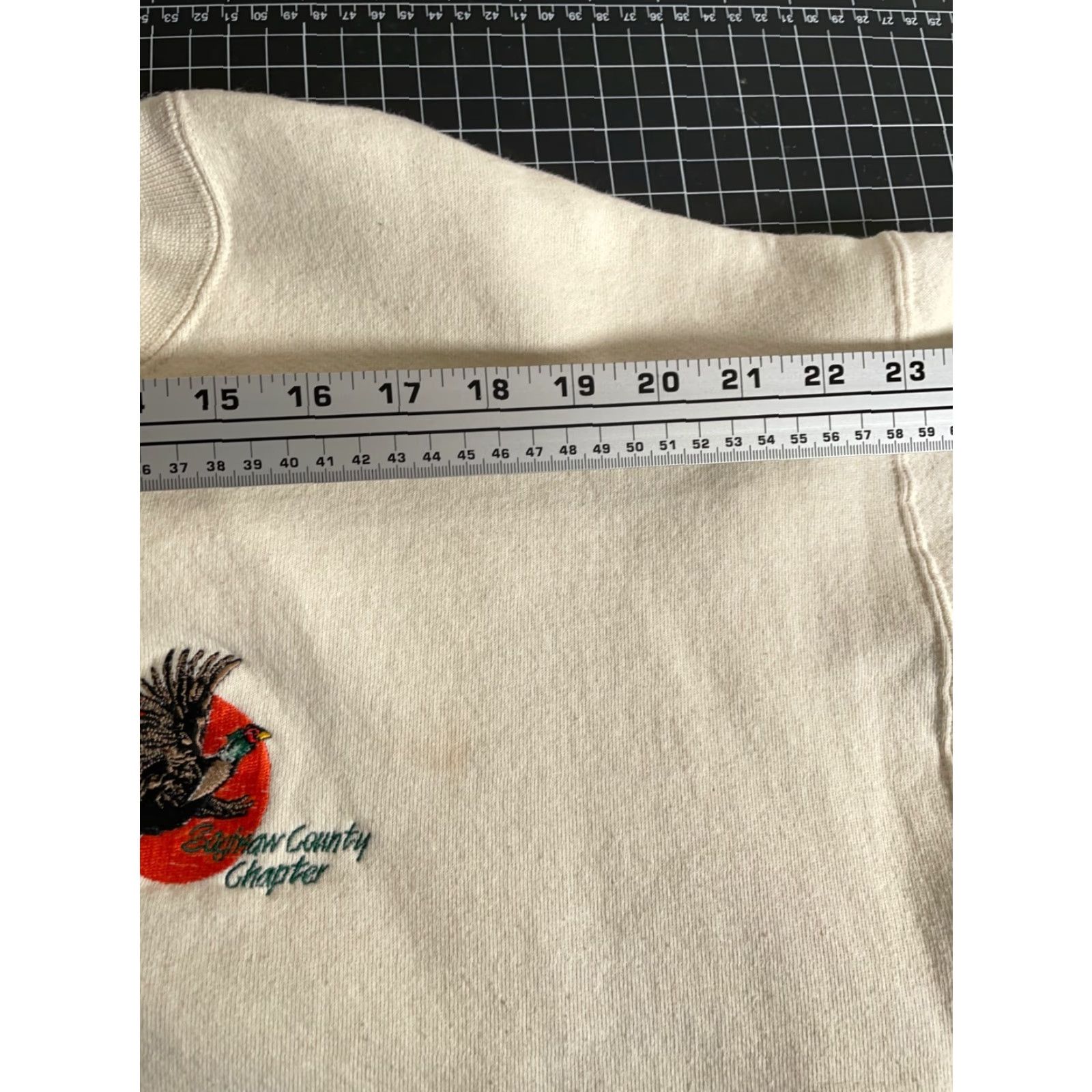 Jerzees VINTAGE Jerzees 90s Turkey Embroidered Sweatshirt Men XL Ivory Crew Neck Pullover Graphic Print Saginaw County Jacket Style Size US XL / EU 56 / 4 - 7 Thumbnail