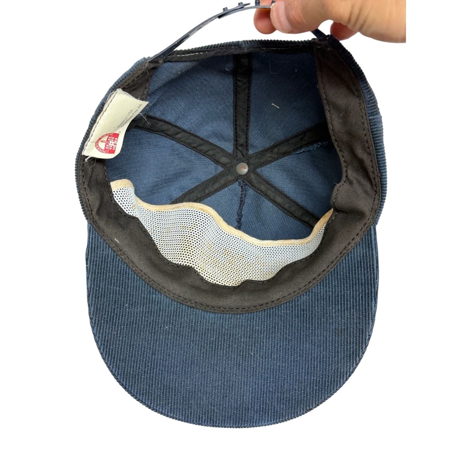 NCAA Vintage 80’s West Virginia Corduroy Snapback Hat Men's Navy Size ONE SIZE - 5 Thumbnail