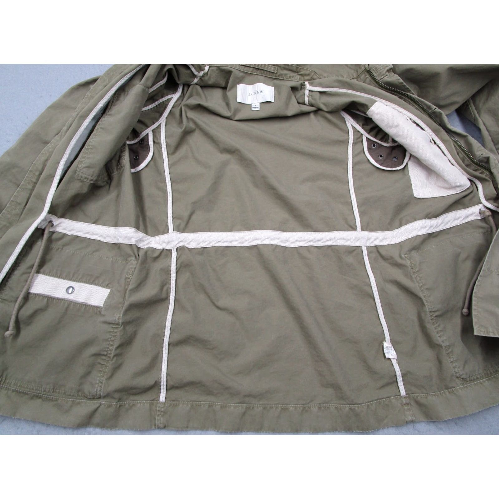 J.Crew J.CREW Women's Military Jacket Small Green Full Zip Hood Fatigue Utility Casual Size S / US 4 / IT 40 - 4 Thumbnail