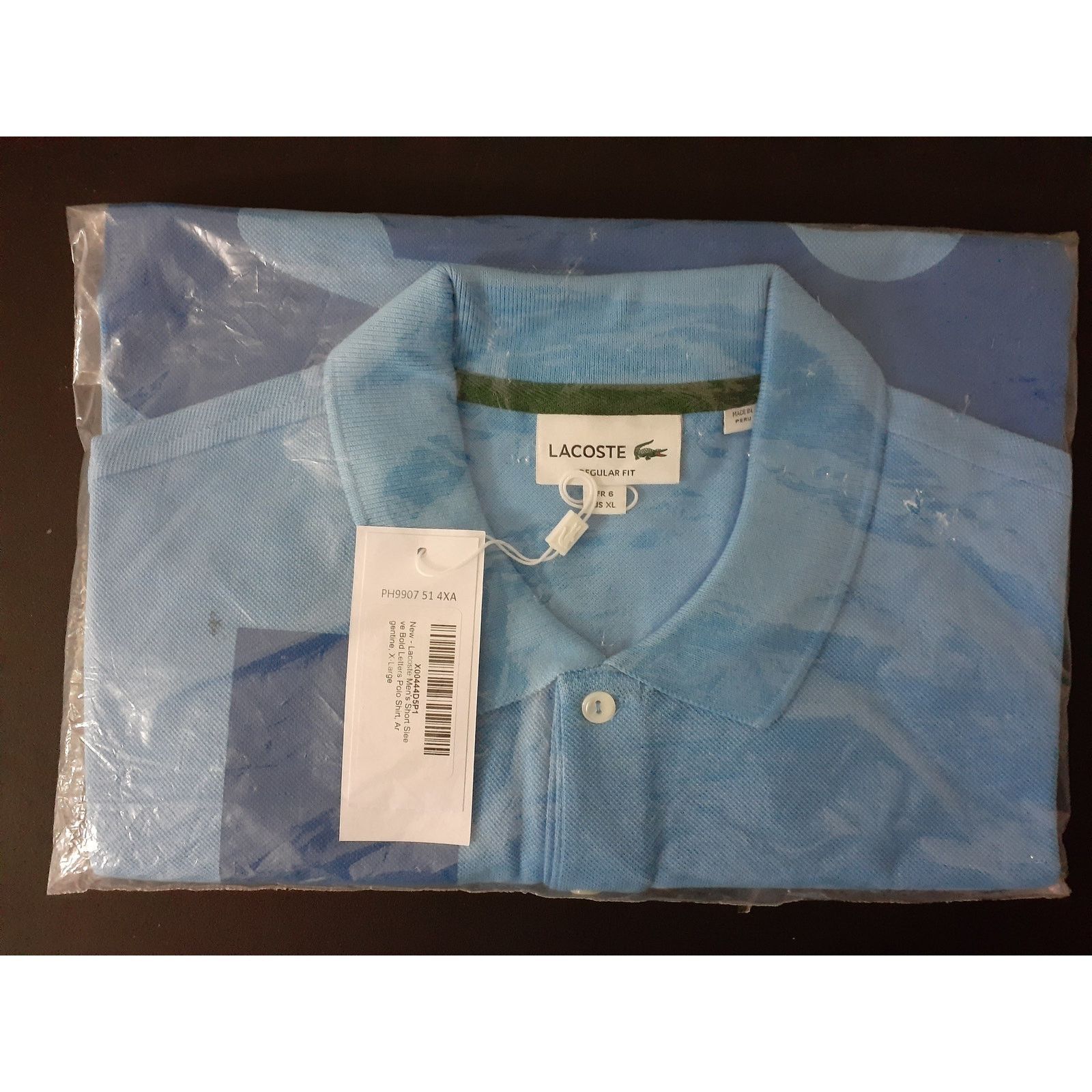 Lacoste Lacoste Men's Regular Contrast Lettering Petit Pique Polo XL Size US XL / EU 56 / 4 - 2 Thumbnail