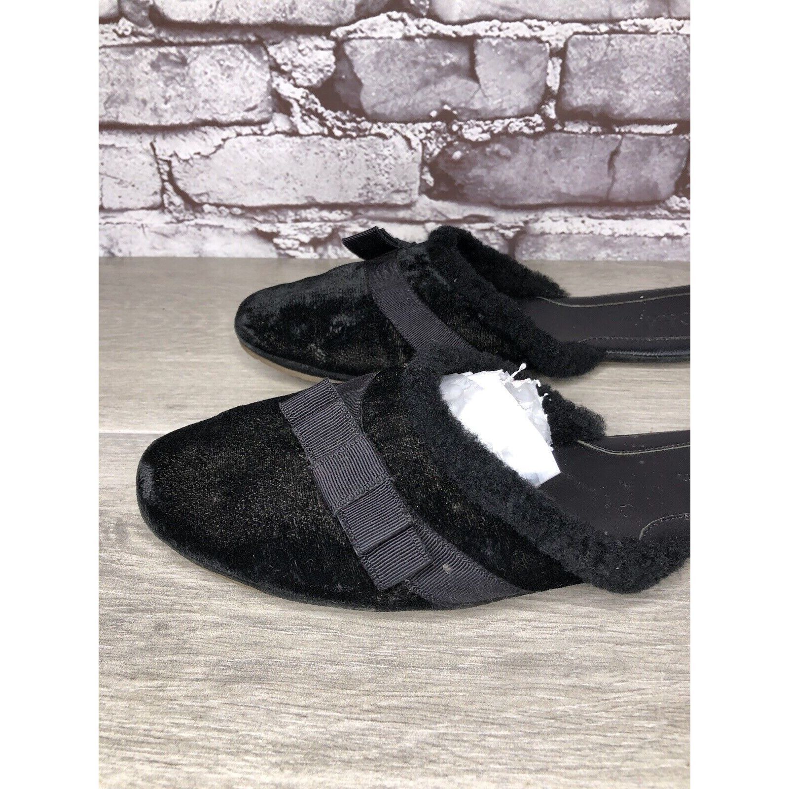 Cole Haan Cole Haan Black Velvet Leather Bow Casual Mules Flats Women Size US 8 / IT 38 - 14 Thumbnail
