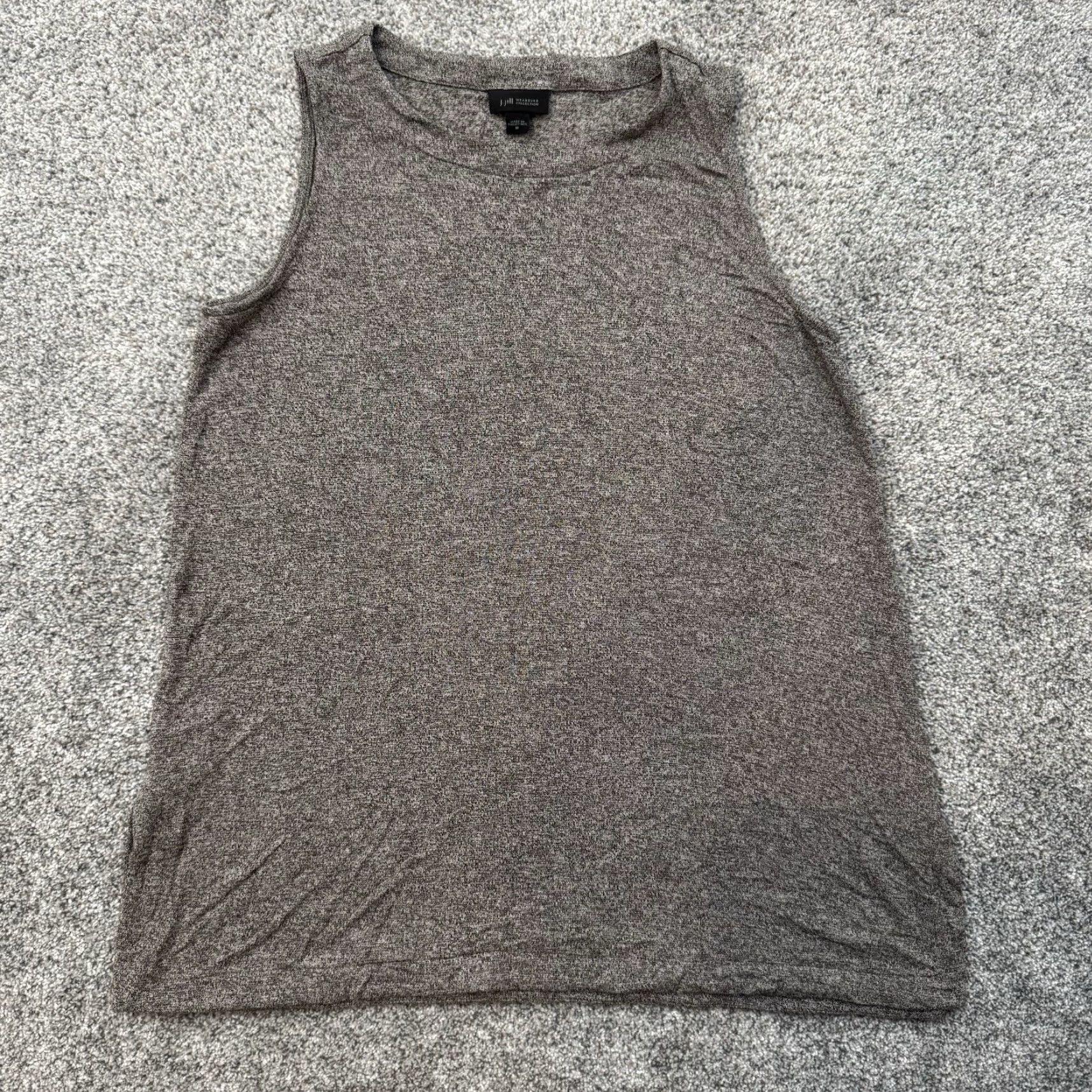 J. Jill J. Jill Wearever Collection Blouse M Regular Women Short Sleeve Pullover Gray Knit Office Casual Chic Basic Classic Size M / US 6-8 / IT 42-44 - 2 Thumbnail
