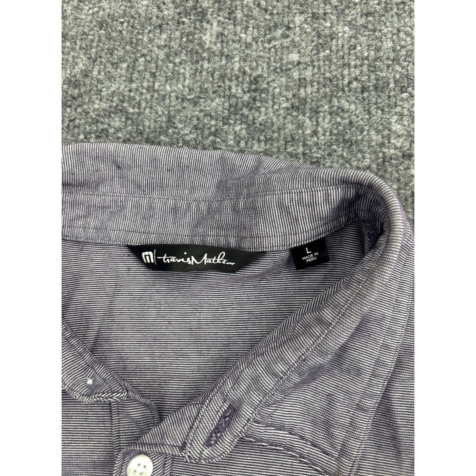 TravisMathew Travis Mathew Polo Shirt Mens Large Gray Striped Golf Performance Casual Size US L / EU 52-54 / 3 - 2 Thumbnail
