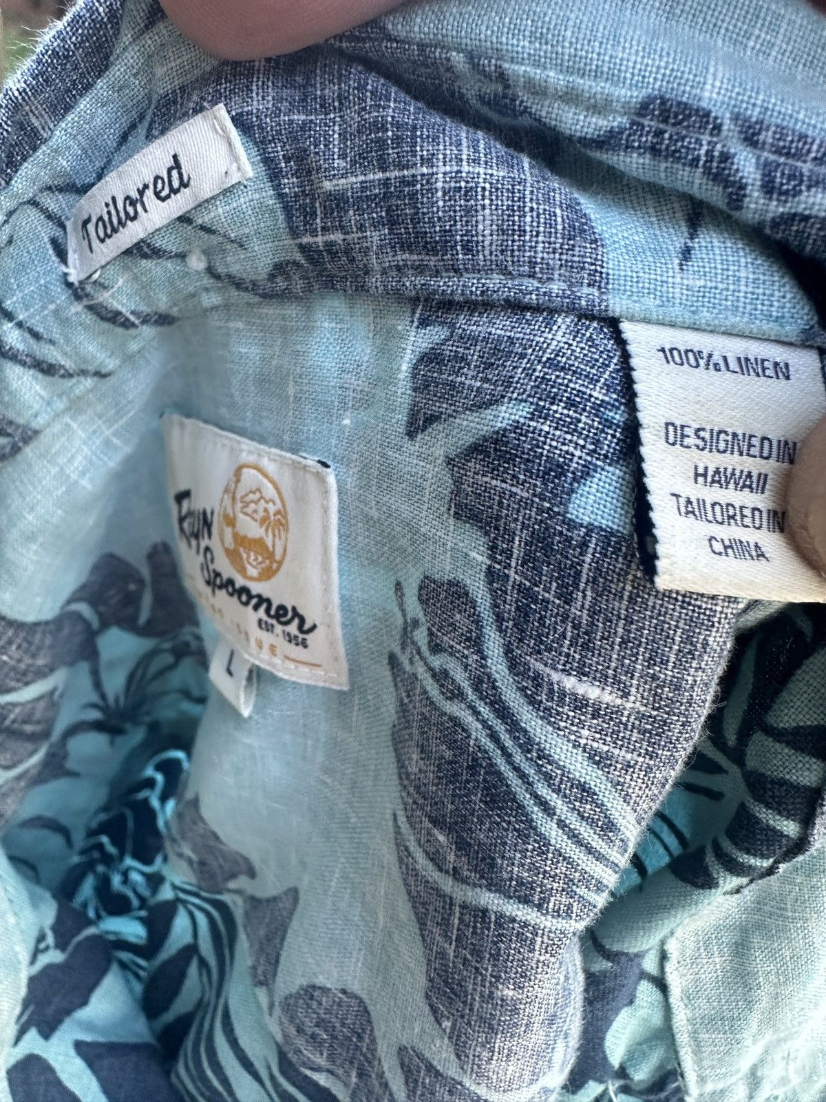 Reyn Spooner Reyn Spooner Hawaiian Print Green/Blue Men's L Tailored Size US L / EU 52-54 / 3 - 4 Thumbnail