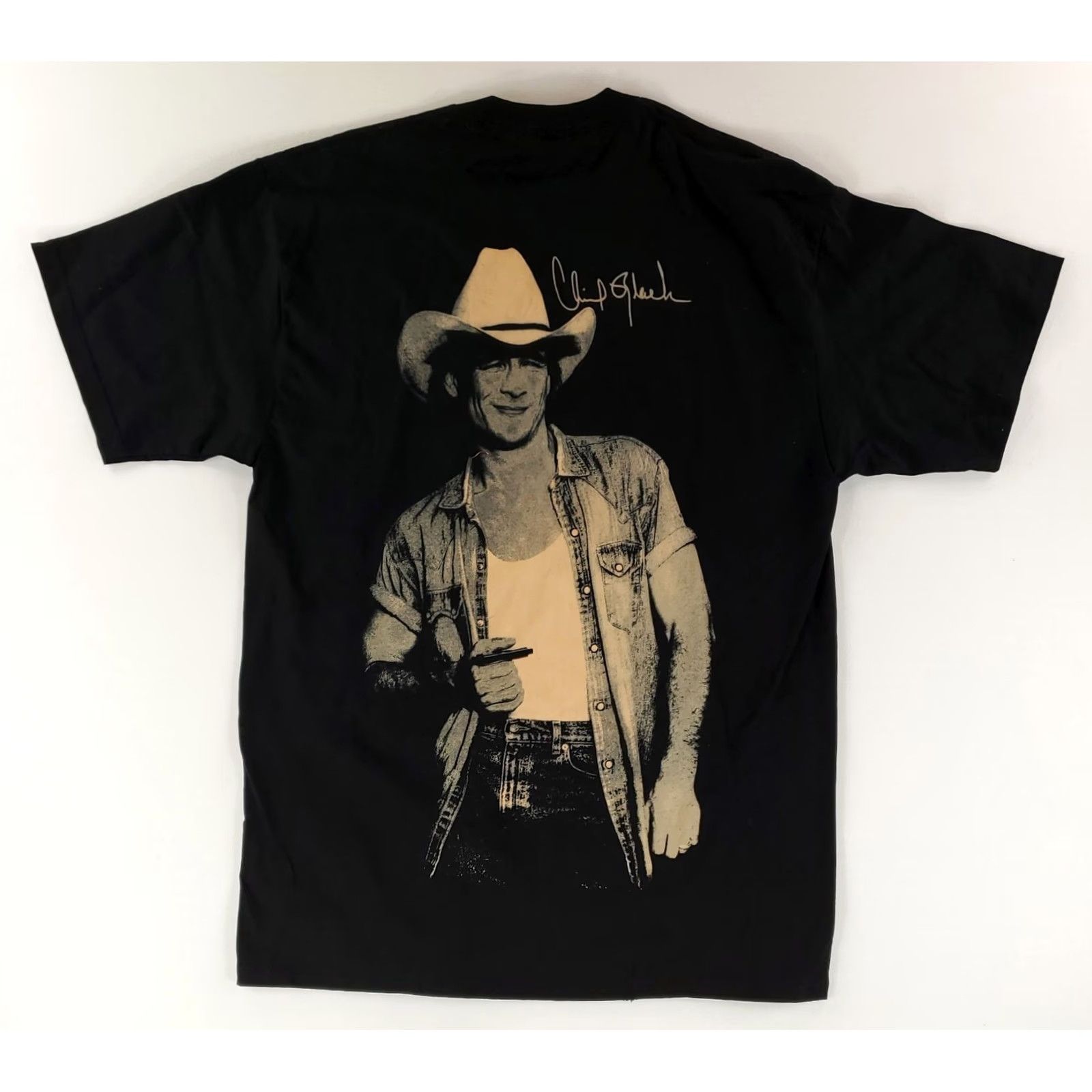 Jerzees VINTAGE Jerzees T Shirt Clint Black VTG 90s Y2K Short Sleeve Miller Lite Mens XL Black Shirt Mens XL Size US XL / EU 56 / 4 - 2 Thumbnail