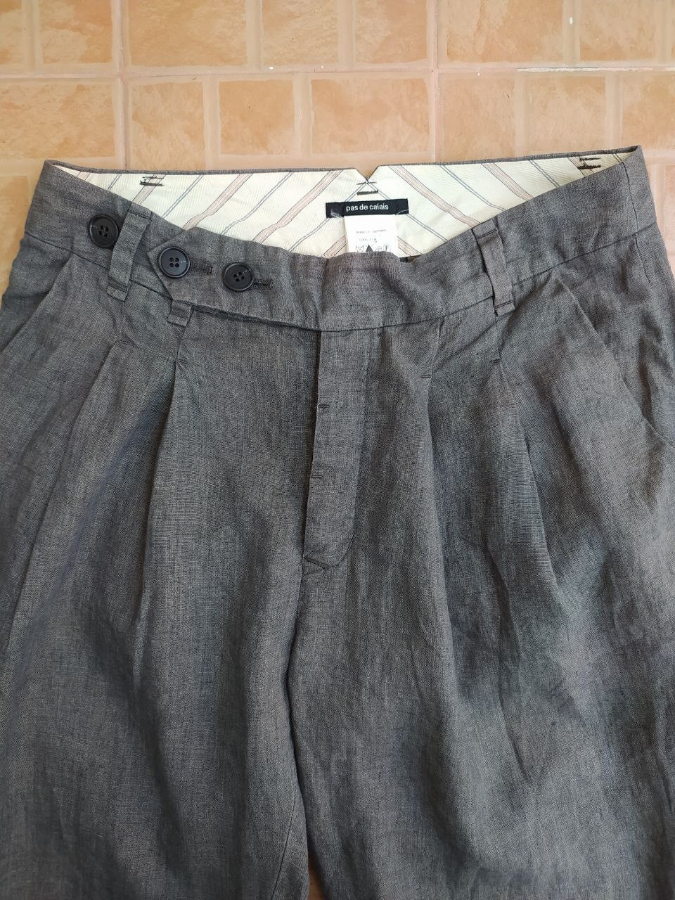 Pas de Calais PAS DE CALAIS 100% LINEN PANTS TROUSERS GRAY SIZE 38 Size 28" / US 6 / IT 42 - 3 Thumbnail