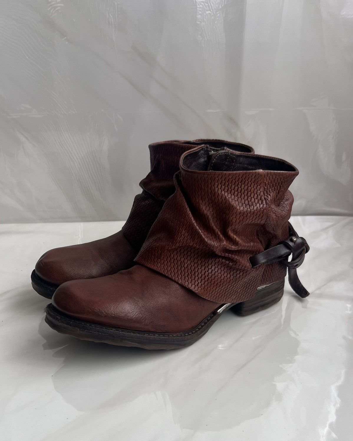 A.S.98 As 98 Airstep italian Zipper Boho Biker distressed boot Size US 8 / IT 38 - 3 Thumbnail