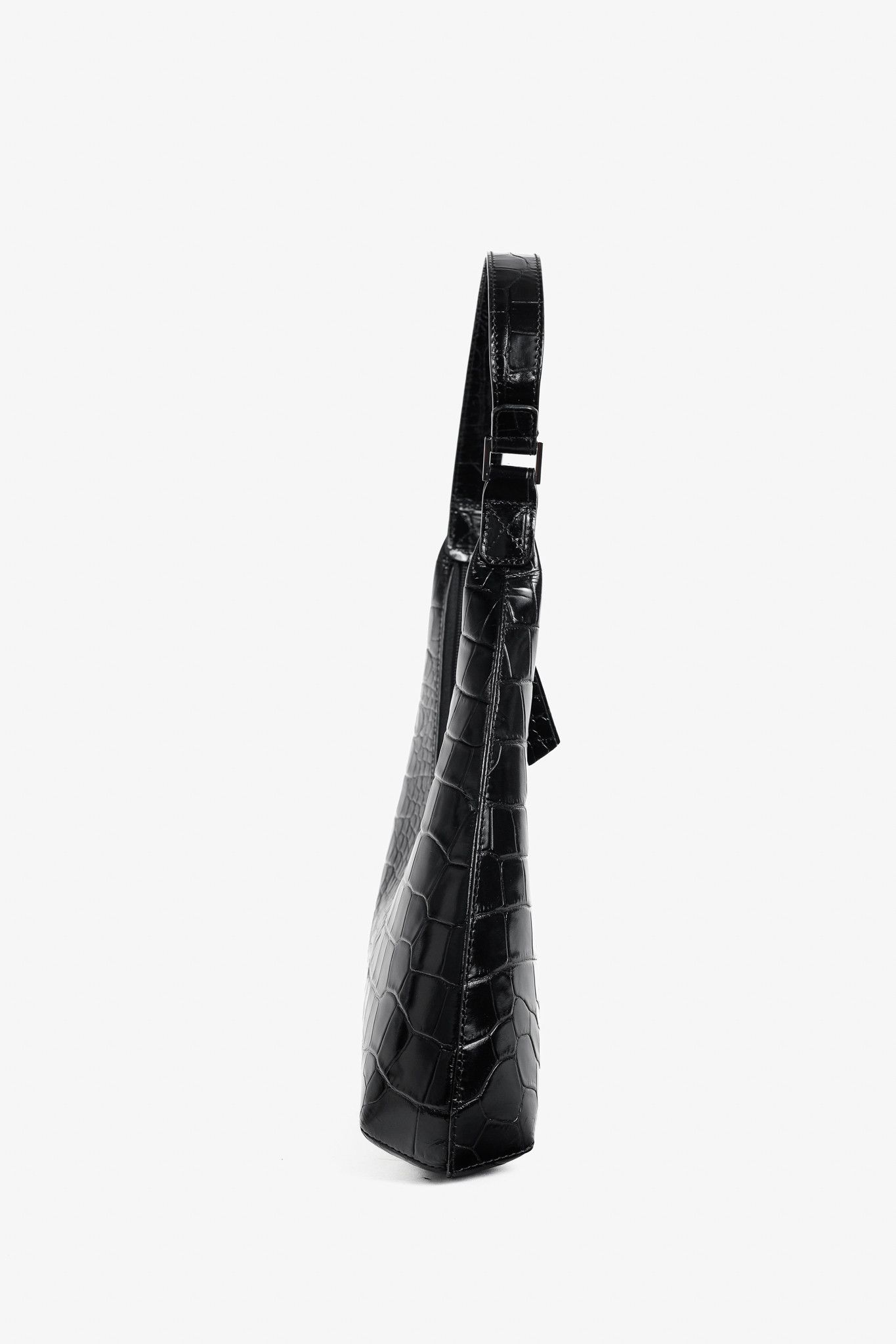 By Far BY FAR Amber Baby Crocodile-Embossed Leather Shoulder Bag Size ONE SIZE - 3 Thumbnail
