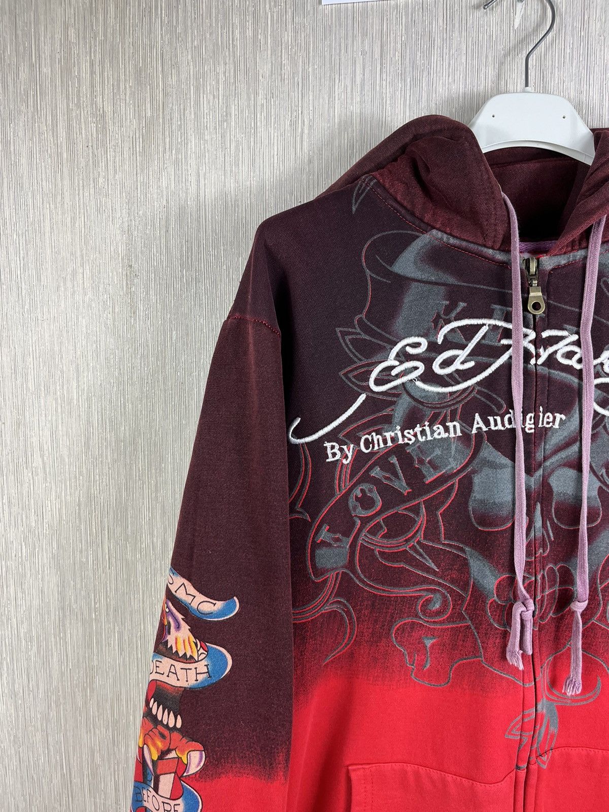 Christian Audigier × Ed Hardy × Vintage Vintage Ed Hardy Christian Audigier y2k zip hoodie ombre Size US L / EU 52-54 / 3 - 4 Thumbnail