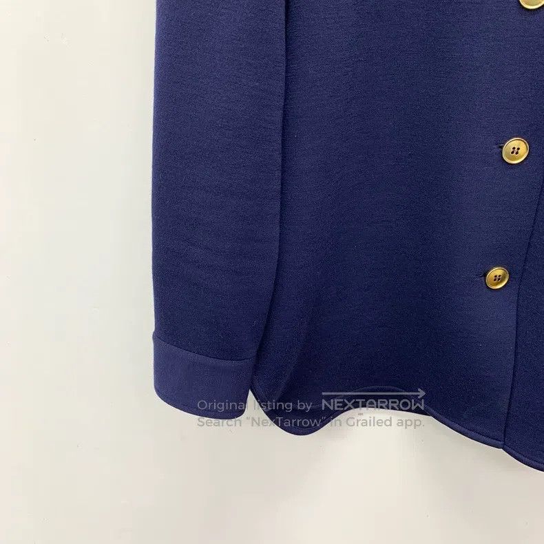 Saint Laurent Paris Saint Laurent Paris Navy Blue Logo Embroidered Wool Lapel Size US M / EU 48-50 / 2 - 4 Thumbnail
