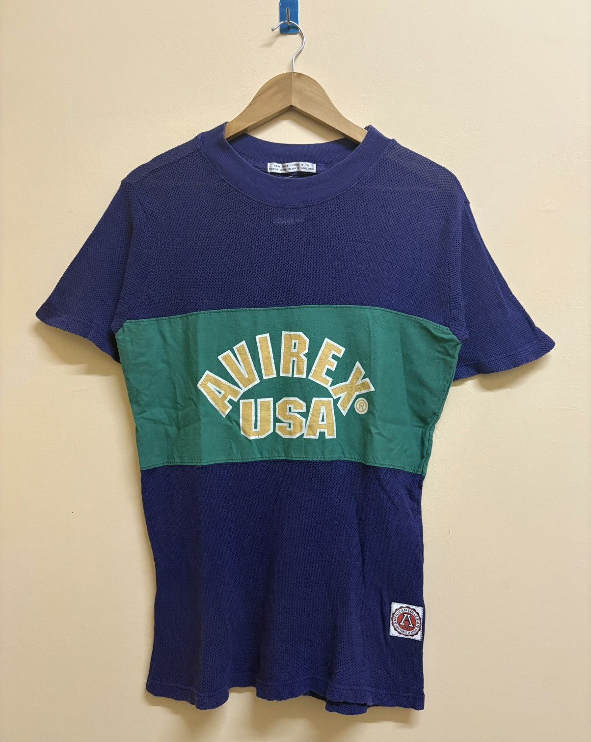 Avirex Vintage 90s Avirex USA American Collegiate Knit Mesh Tee Size US M / EU 48-50 / 2 - 1 Thumbnail