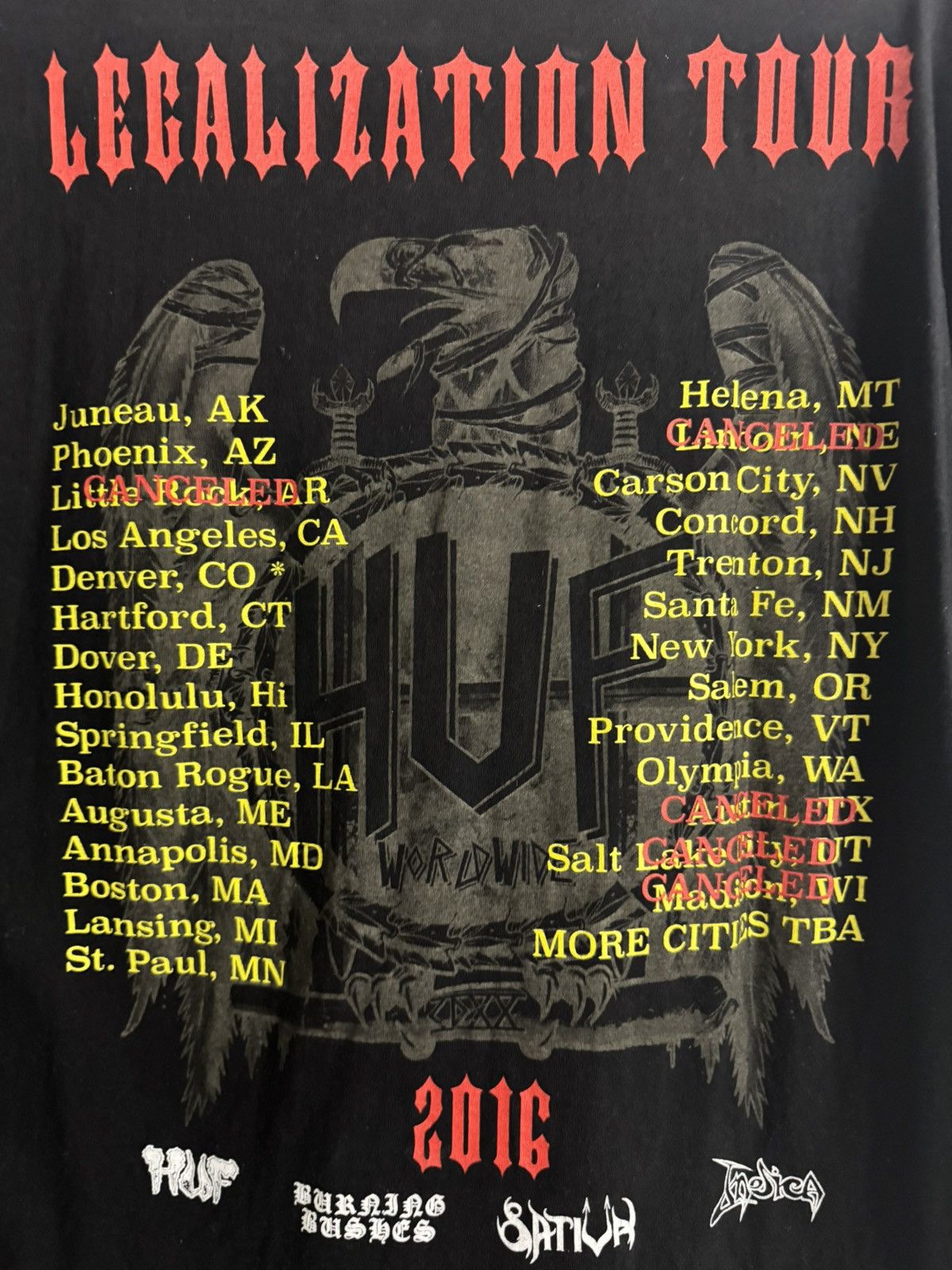 Huf HUF "LEGALIZATION TOUR" TEE Size US L / EU 52-54 / 3 - 5 Thumbnail