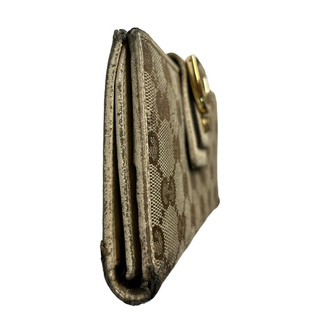 Gucci Gucci D Ring GG Canvas leather Continental Wallet Cream Size ONE SIZE - 10 Thumbnail