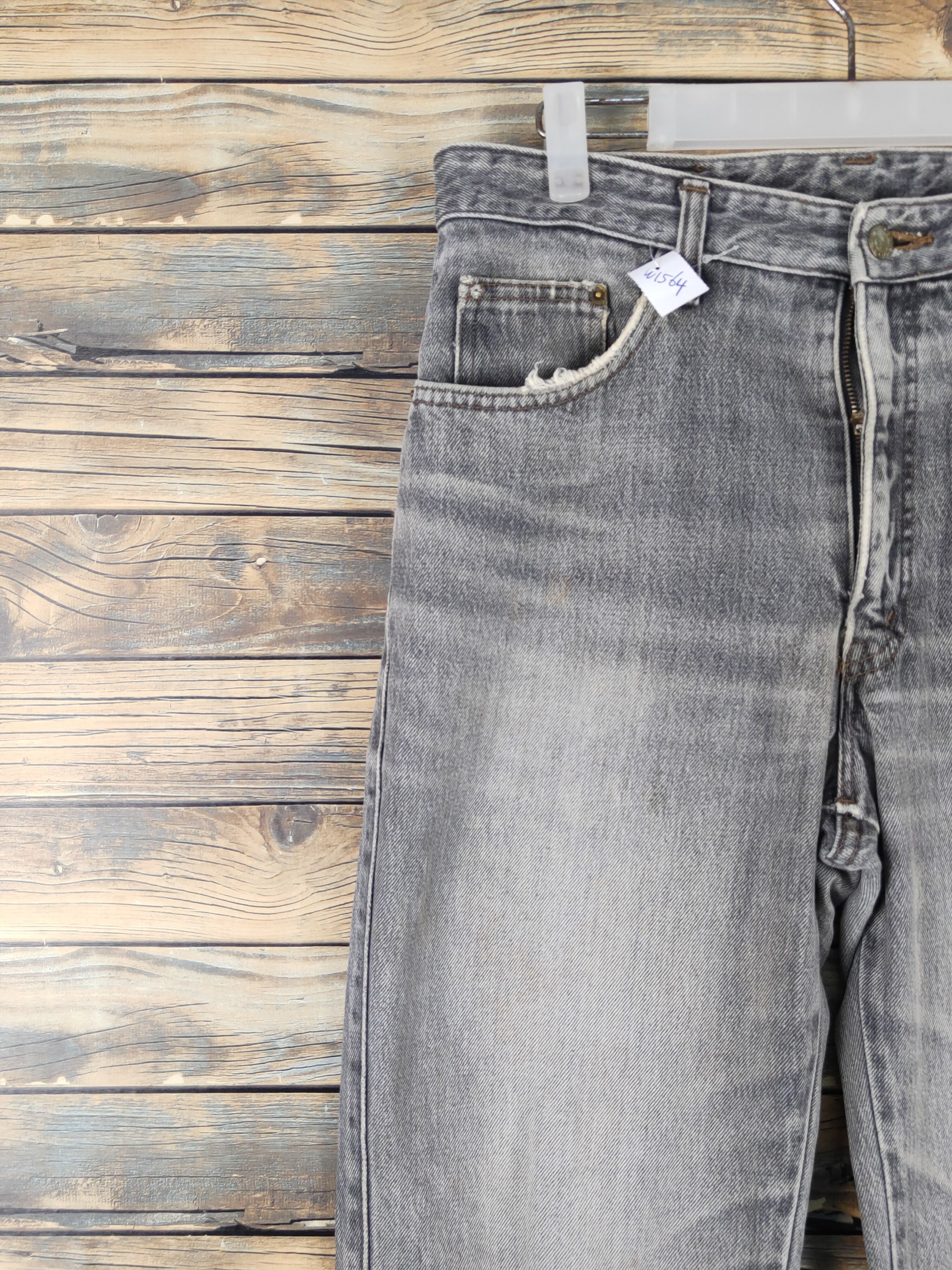 Vintage Bobson-Pro Black Distressed Ripped denim Jeans #W1564 Size US 33 - 3 Thumbnail
