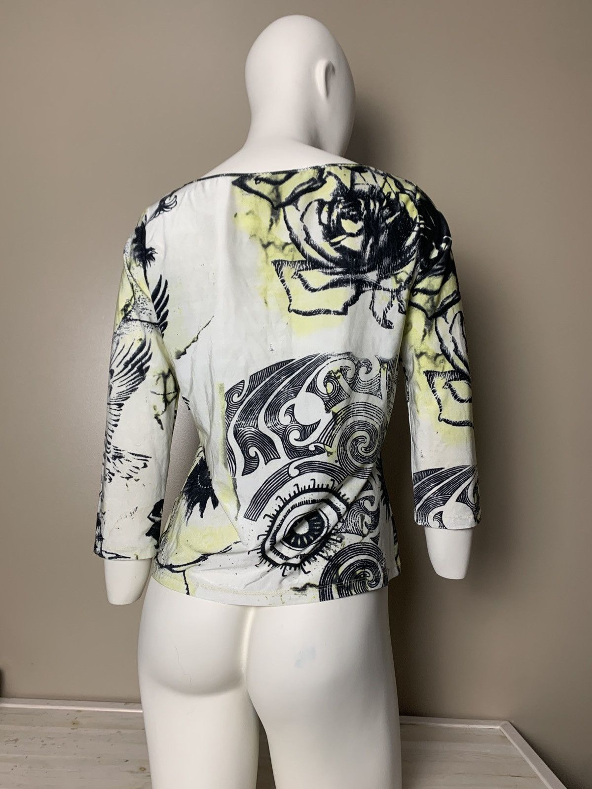 If Six Was Nine × Jean Paul Gaultier × Roberto Cavalli VINTAGE PRINTED ROBERTO CAVALLI TOP Y2K Size M / US 6-8 / IT 42-44 - 8 Thumbnail