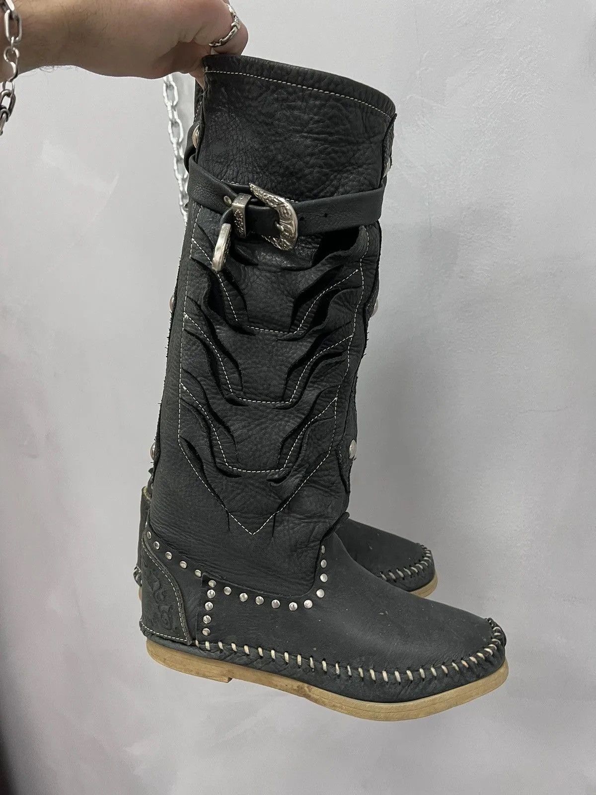 A.S.98 Vintage japanese high western boots shoes rare y2k Size US 7 / IT 37 - 11 Thumbnail