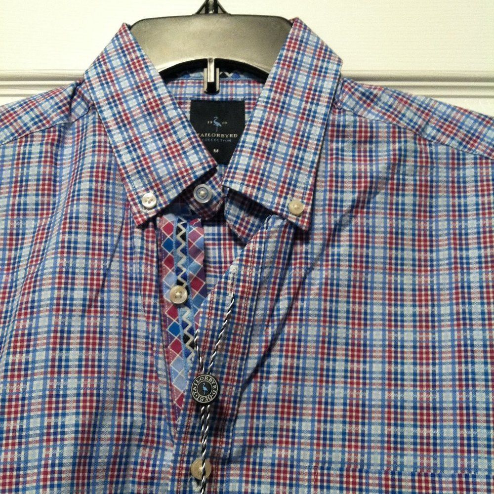 Tailorbyrd TAILORBYRD MENS NEW BLUE 100%COTTON CASUAL SHIRT SIZE: M Size US M / EU 48-50 / 2 - 4 Thumbnail