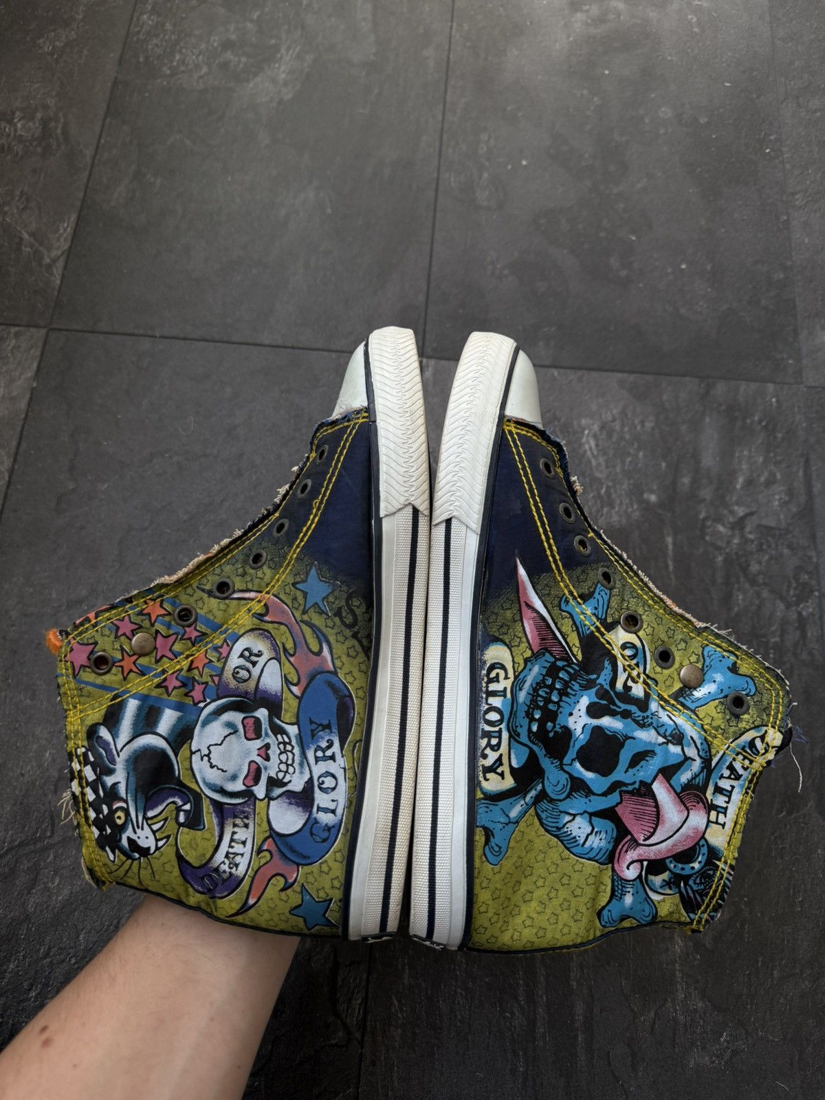 Ed Hardy × Japanese Brand × Vintage Mens Vintage Ed Hardy sneakers shoes skull dragon y2k rare Size US 8 / IT 38 - 12 Thumbnail