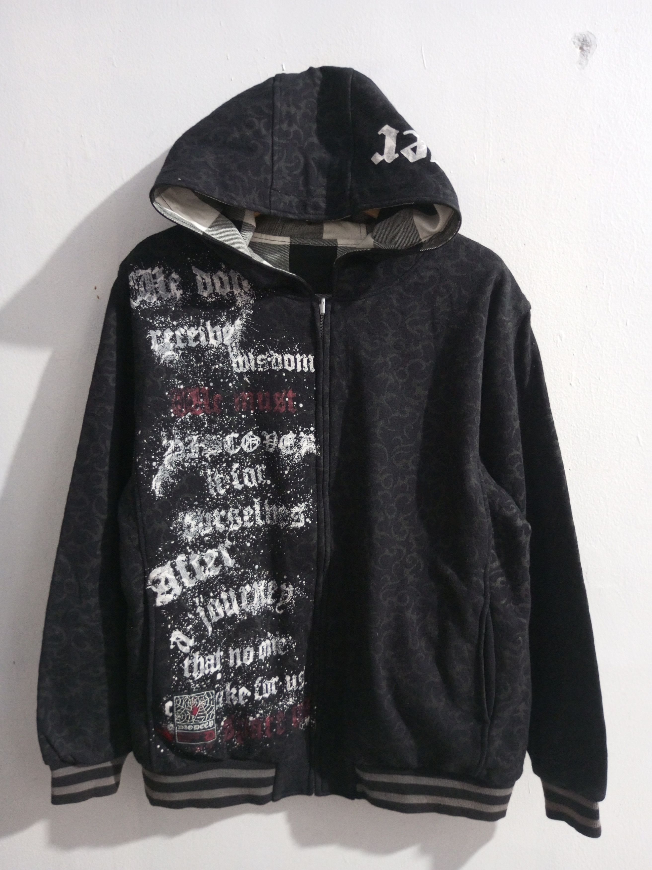 If Six Was Nine × Japanese Brand × Le Grande Bleu (L.G.B.) Vintage dig deep poem full print reversible hoodie Size US L / EU 52-54 / 3 - 1 Thumbnail
