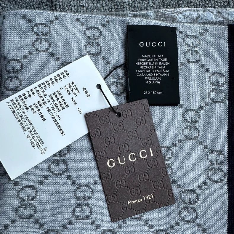 Gucci Gucci Double G full print logo pure wool scarf 2501-Nextarr Size ONE SIZE - 4 Thumbnail
