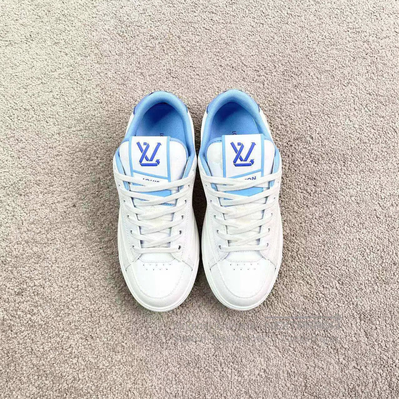 Louis Vuitton Louis Vuitton White and blue side logo board shoes| Size US 4.5 / IT 34.5 - 3 Thumbnail