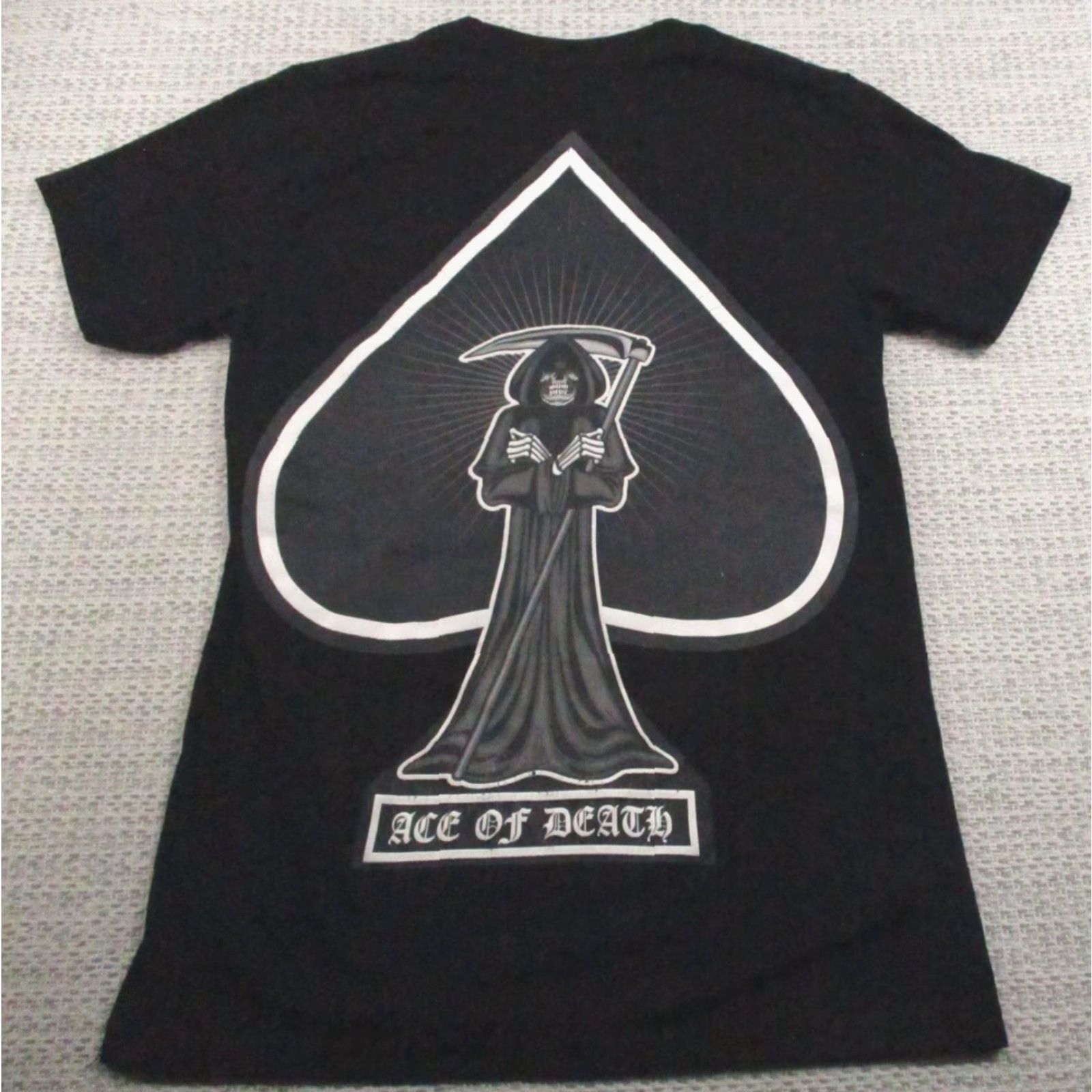 Vintage RGSTR Ace Of Death Shirt Mens Small Black Grim Reaper Spade Graphic Tee Size US S / EU 44-46 / 1 - 2 Thumbnail