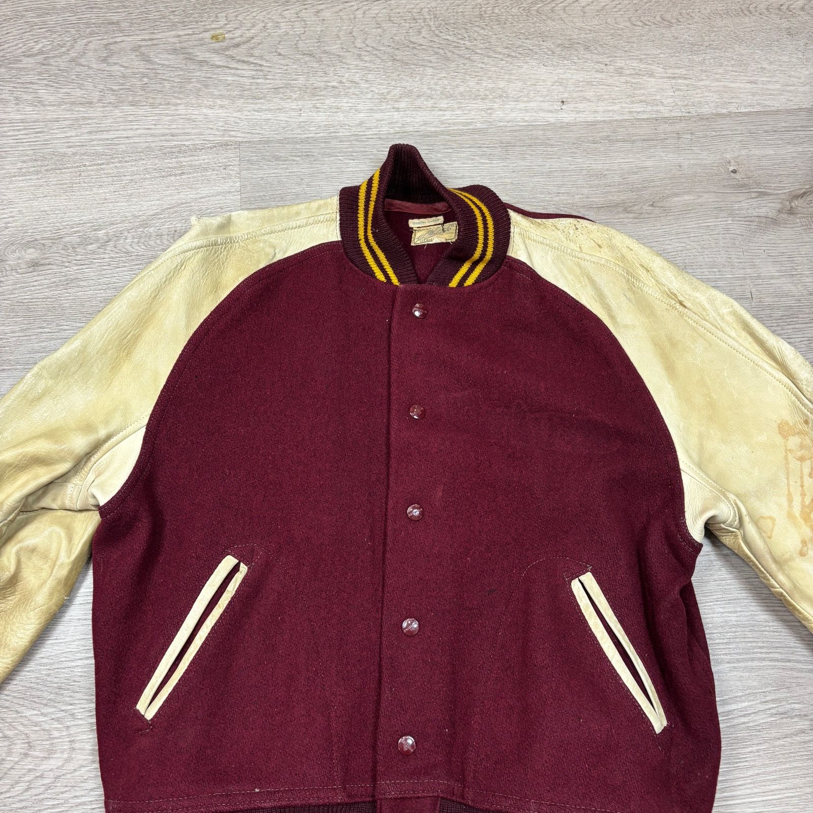 Vintage True Vintage 40s 50s H.L. Whiting Co. Varsity Jacket Mens 46 Size US L / EU 52-54 / 3 - 2 Thumbnail