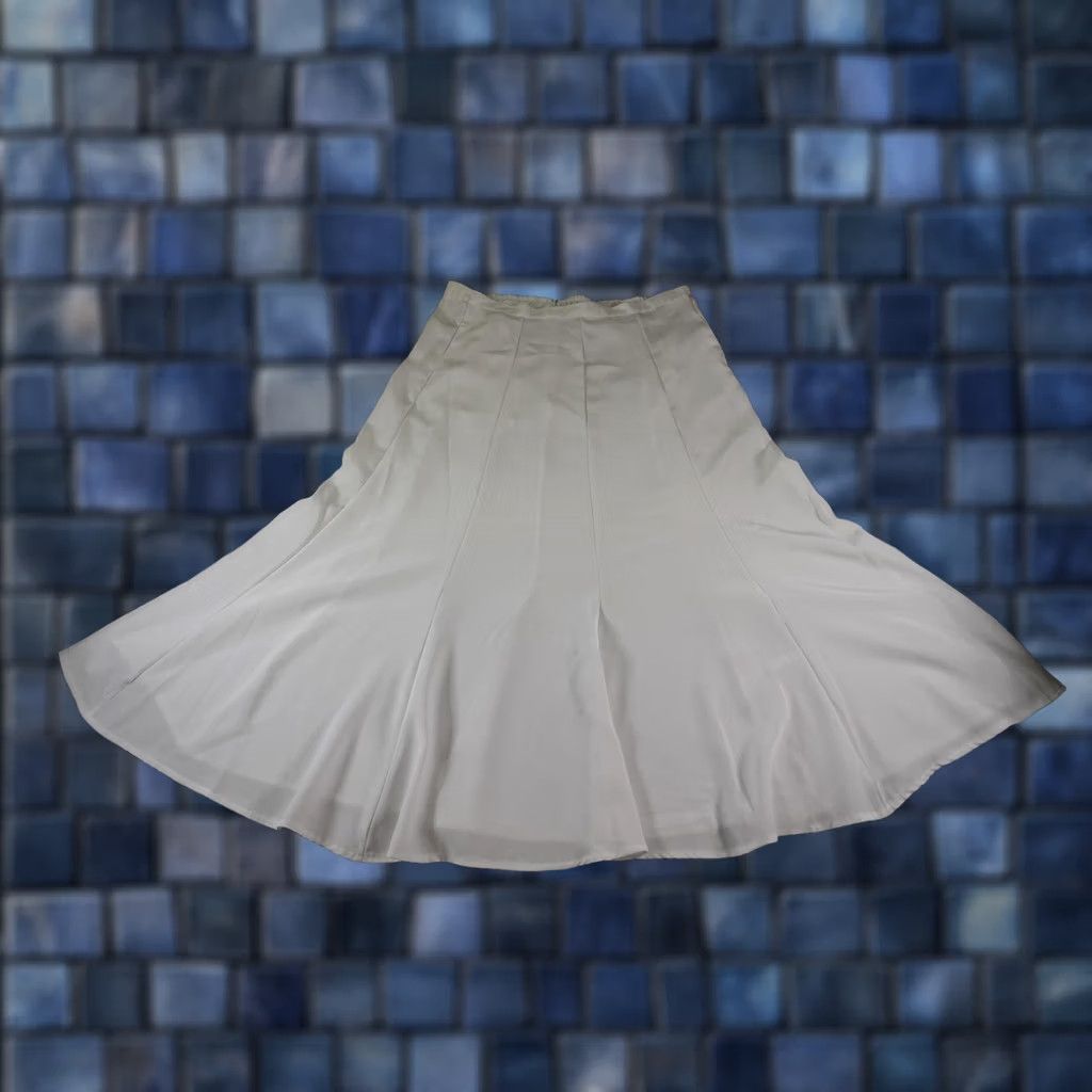 DANCER Vintage Western Skirt Womens Large White Long Flare Cowgirl Rodeo Dance Show Size 36" / US 14 / IT 50 - 1 Thumbnail