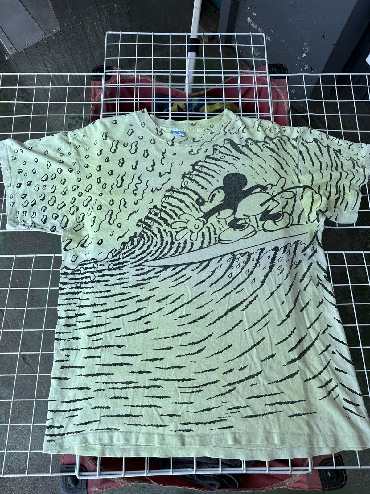Mickey Mouse × Vintage Rare!! Vintage AOP Mickey Surf 80s Size US XL / EU 56 / 4 - 2 Thumbnail