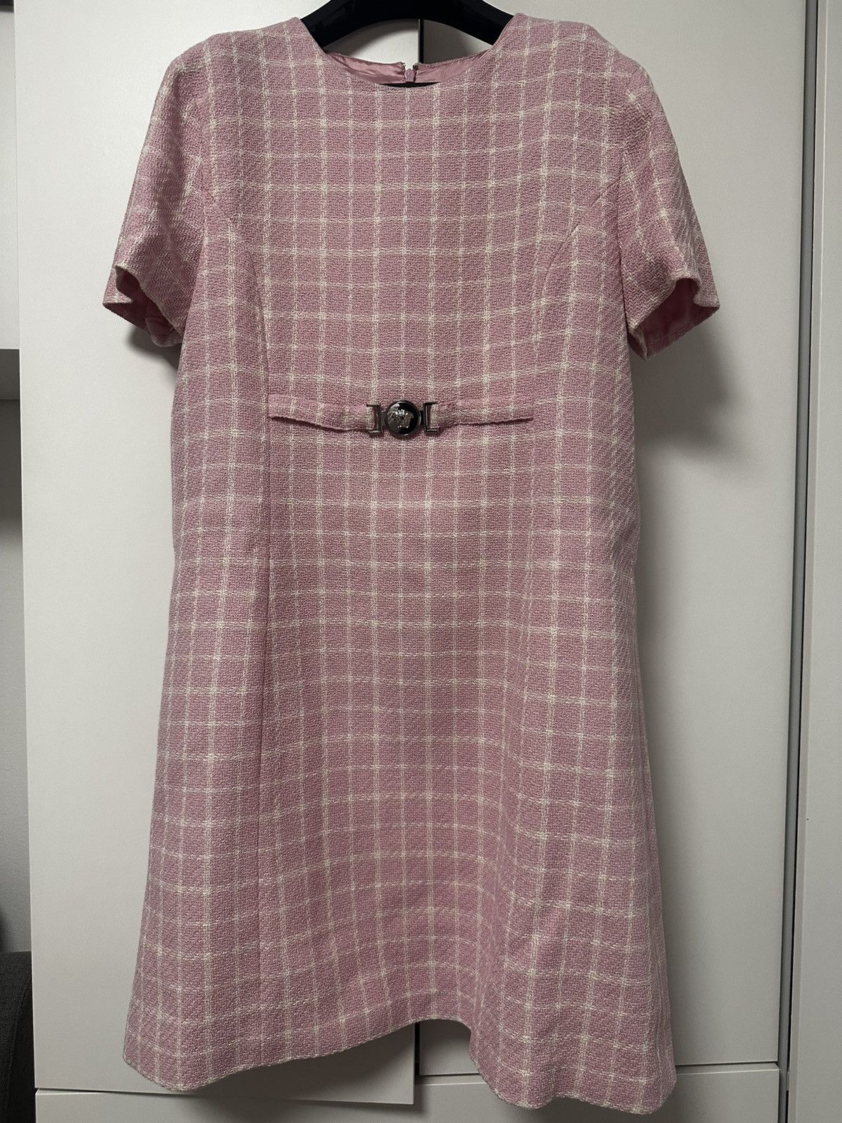Versace Versace Pink Check Mini Dress Size XL / US 12-14 / IT 48-50 - 1 Thumbnail