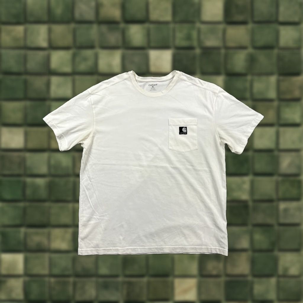 Carhartt VINTAGE Carhartt White Short-Sleeve Pocket T-Shirt Logo Polyester XL Mens Shirt Size US XL / EU 56 / 4 - 1 Thumbnail