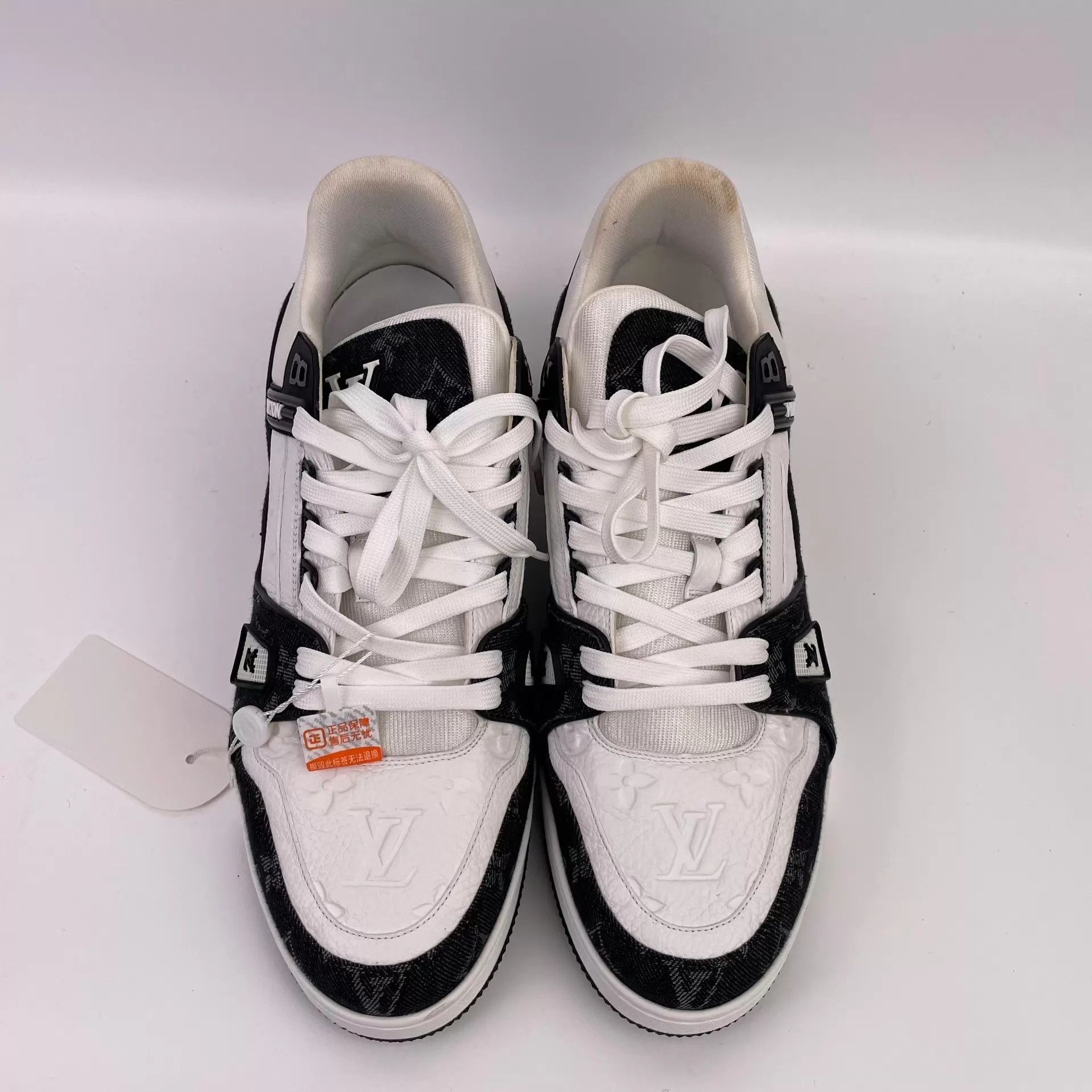 Louis Vuitton lv Trainer Black & White Denim US 10 Chip Size US 10 / EU 43 - 2 Thumbnail
