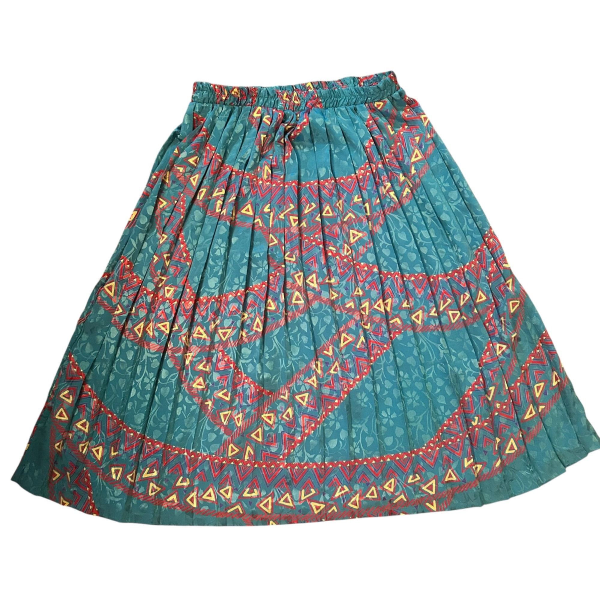 Vintage Vintage Andrea Gayle Novelty Abstract Midi Pleated Retro Ski Size 28" / US 6 / IT 42 - 5 Thumbnail