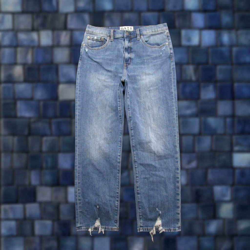 Denime Daze Jeans Women’s Blue Distressed Denim Jeans Size 29 Stretch Cotton Organic Size 29" - 1 Thumbnail