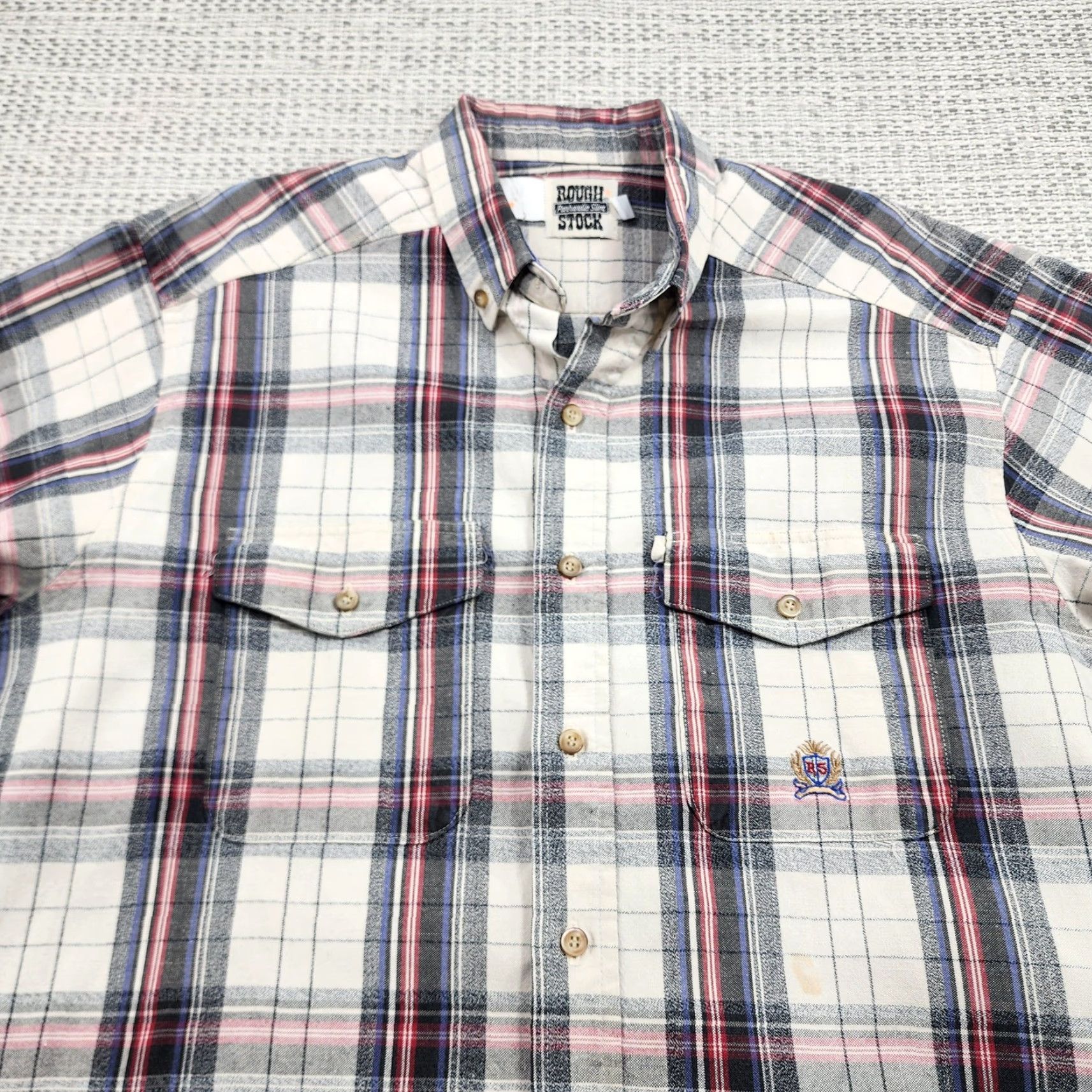Vintage VINTAGE Panhandle Slim Rough Stock Shirt Mens XL Button-Down Plaid Long Sleeve Western Embroidered RS Crest White Cow Boy Style T Size US XL / EU 56 / 4 - 4 Thumbnail