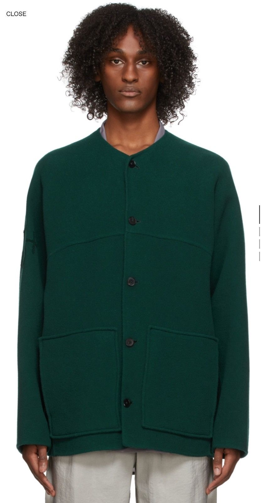 image of Jil Sander Fw22 Double Face Virgin Wool Sport Jacket Size 48 in Green, Men's