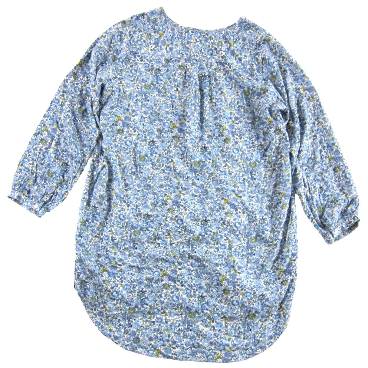 J.Crew J.CREW Blue White Yellow Floral Long Sleeve Button Down Tunic Shirt Dress Large Size L / US 10 / IT 46 - 2 Thumbnail