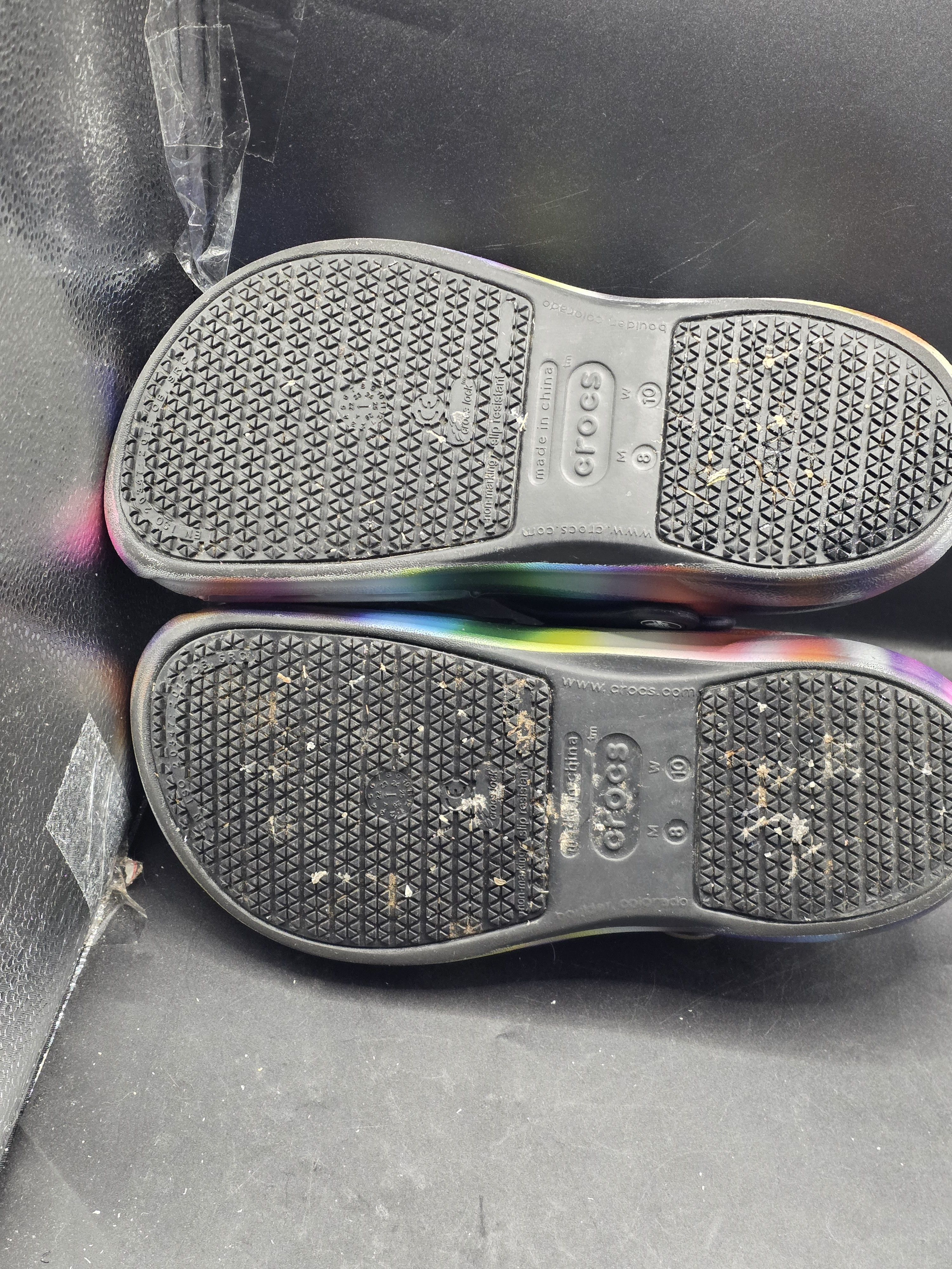 Crocs Authentic Crocs Rainbow Tie Dye Clogs Black Multicolor Size US 10 / IT 40 - 8 Thumbnail