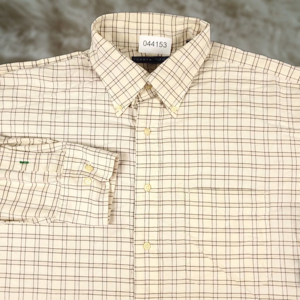 Tommy Hilfiger Tommy Hilfiger Shirt Mens XL Beige Plaid Button-Up Long Sleeve Size US XL / EU 56 / 4 - 1 Thumbnail