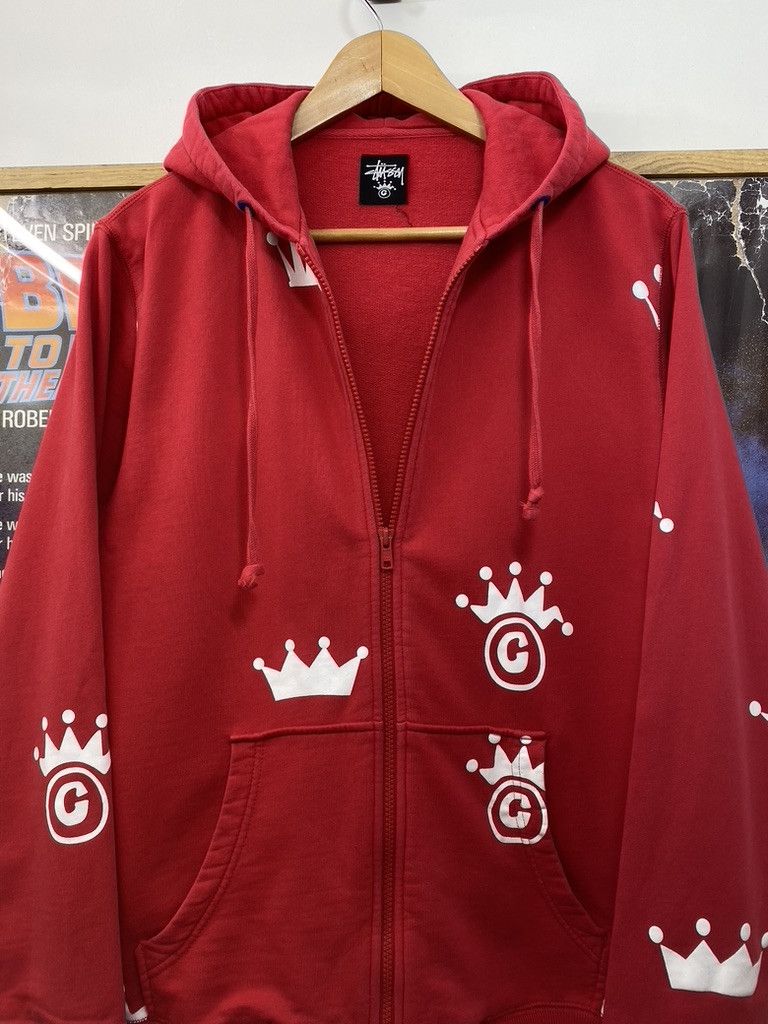 Stussy 00s Vintage Stussy Multi Crown Logo Print Zip Up Hoodie Size US M / EU 48-50 / 2 - 3 Thumbnail