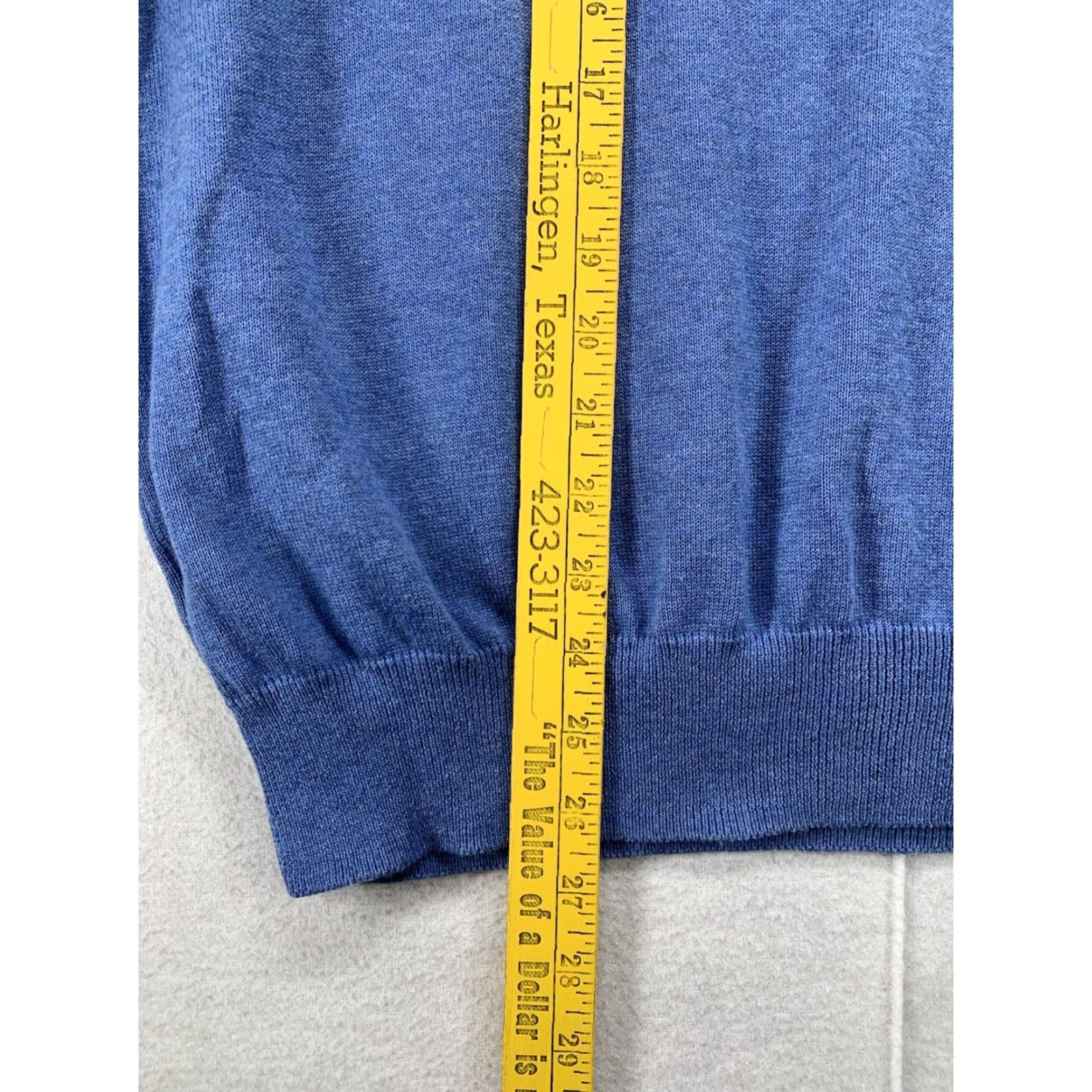 J.Crew VINTAGE J.CREW Men's V-Neck Sweater Pullover Knit Cotton Solid Blue Size XL Winter Fall Spring Size US XL / EU 56 / 4 - 6 Thumbnail