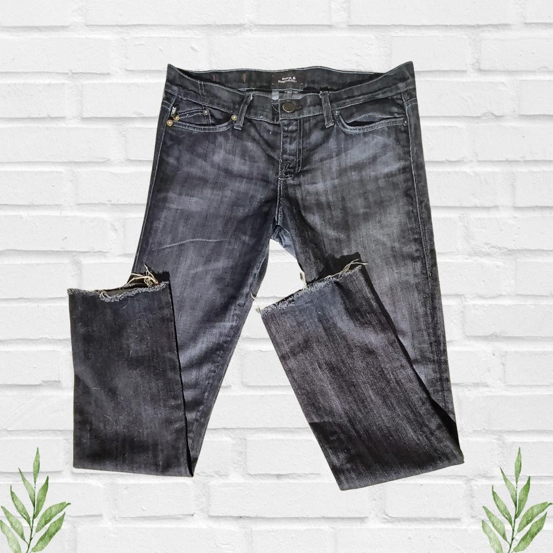 Rock & Republic Vintage Rock & Republic Women's Black Bootcut Jeans Size 29 Size 30" / US 8 / IT 44 - 3 Thumbnail