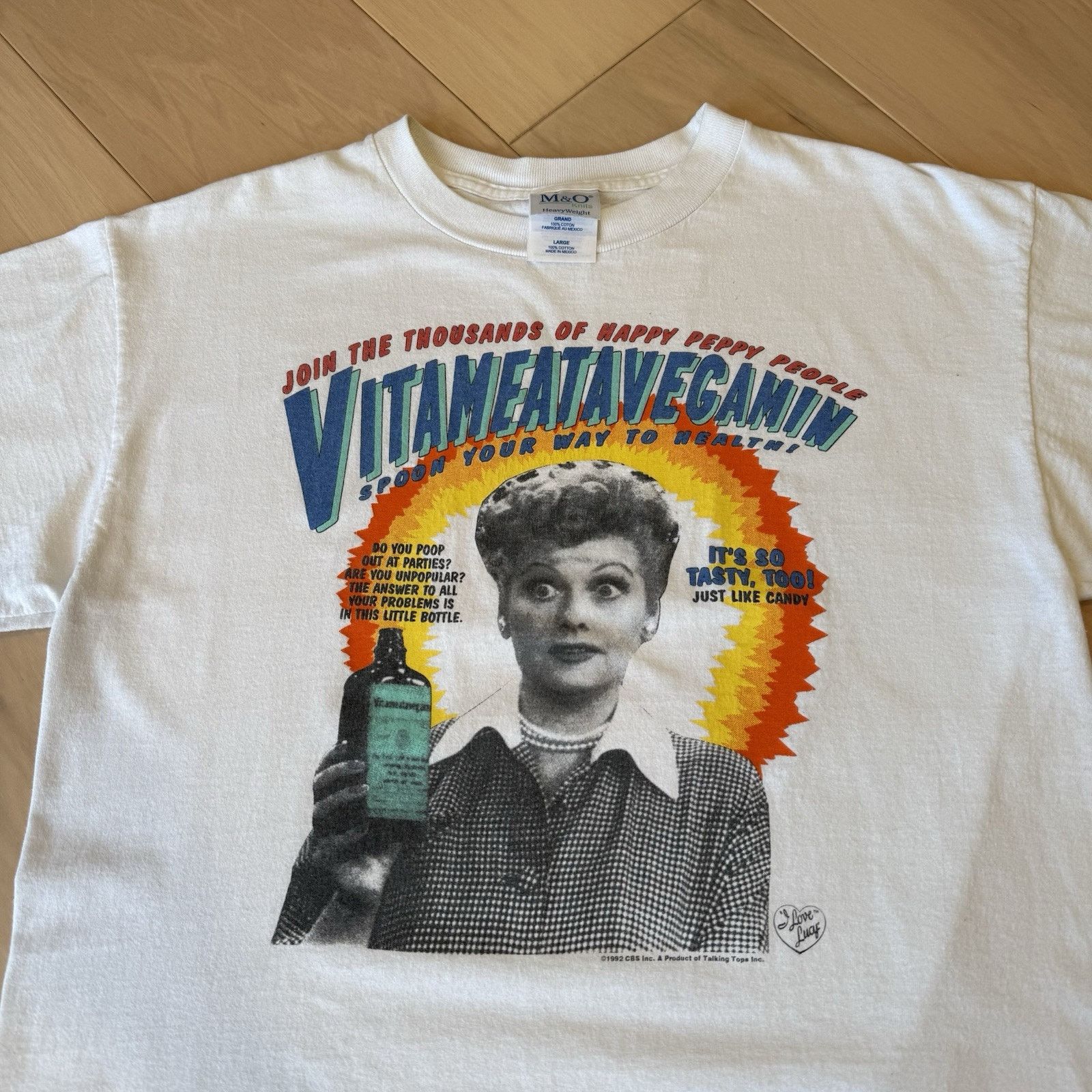 Vintage Vintage I Love Lucy Shirt Large White 90s CBS TV Promo Size US L / EU 52-54 / 3 - 3 Thumbnail