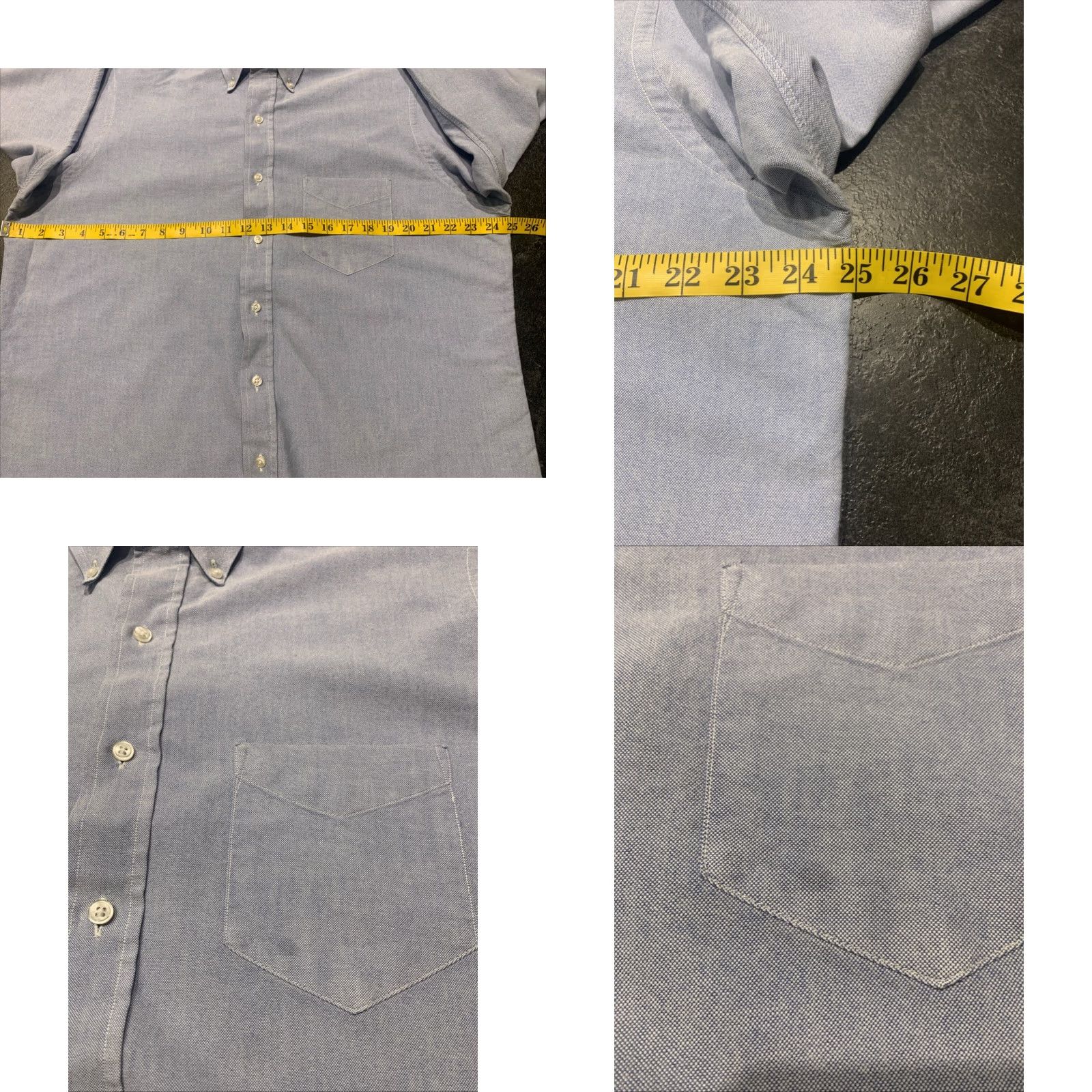 Gant VINTAGE GANT Oxford Button-Up Shirt 17 Blue Solid Long Sleeve Mens Size US XL / EU 56 / 4 - 8 Thumbnail