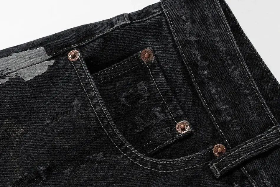 Japanese Brand Damaged Ripped Hole Jeans Y2k Baggy Trousers Oversized Pants Size US 32 / EU 48 - 6 Thumbnail