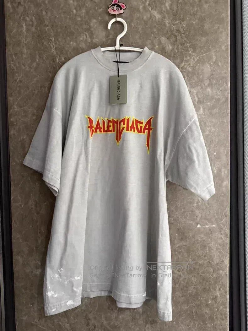 Balenciaga Balenciaga Flame Splatter Distressed Short Sleeve Size US L / EU 52-54 / 3 - 5 Thumbnail