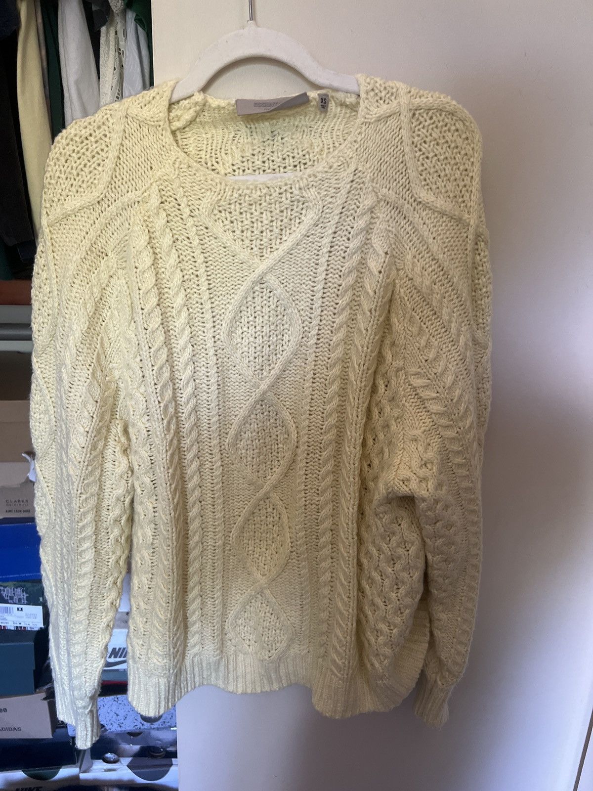 Essentials Pale yellow heavy duty essentials cable knot sweater Size US XS / EU 42 / 0 - 5 Thumbnail